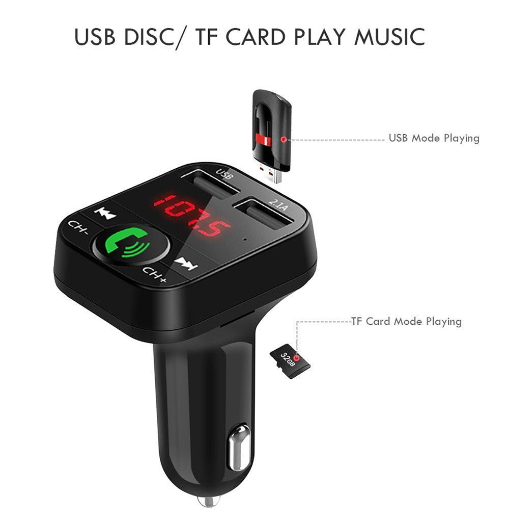 FM Transmitter Car Charger Receiver - Wireless Audio