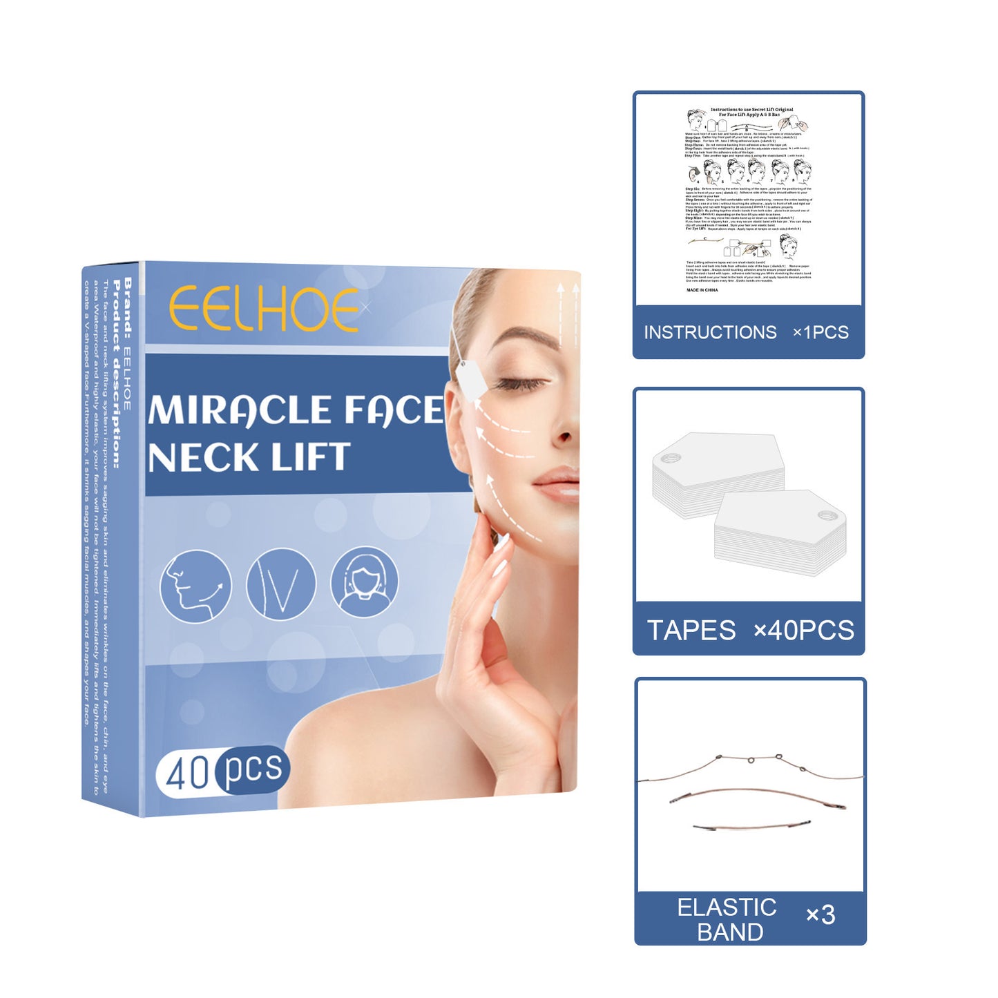 Premium Face Lift Tape- V Shaped Plastic Sticker