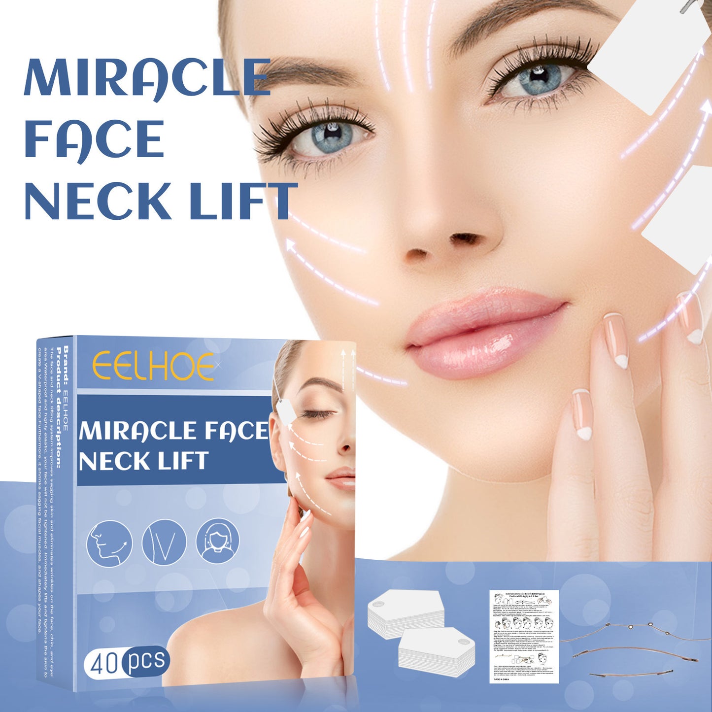Premium Face Lift Tape- V Shaped Plastic Sticker