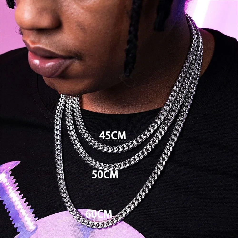 Cuban Chain Necklace for Men & Women - Stylish Stainless Steel Jewellery