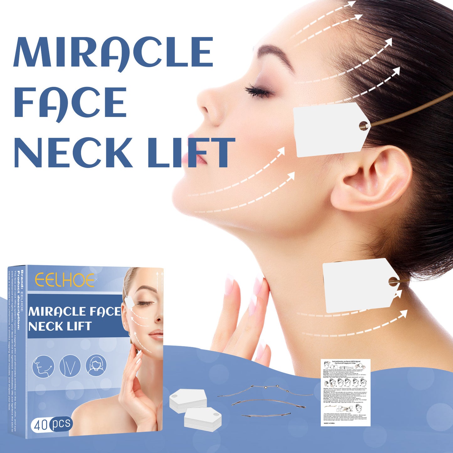 Premium Face Lift Tape- V Shaped Plastic Sticker