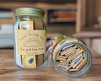 Handmade Bible Verses Jar - 67 Bible Verse's in a hand crafted jar for daily inspiration