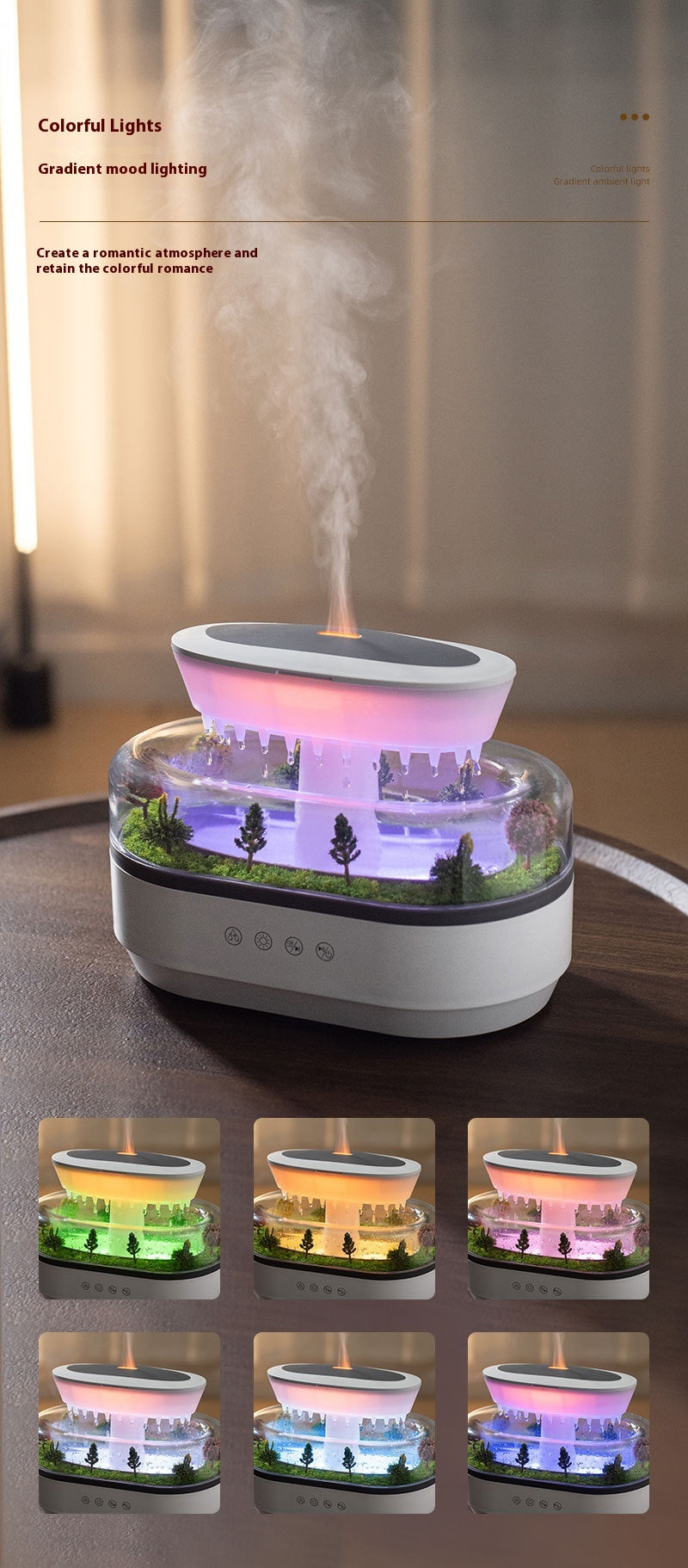 Micro Landscape Aroma Diffuser - Essential Oil Diffuser, LED, Music, Relaxing