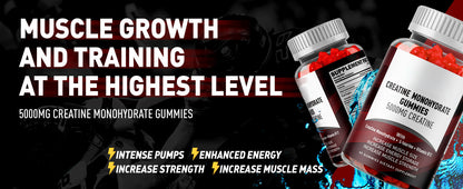 5000mg Creatine Monohydrate Gummies - 5g Amino Acid Gummies - Magnesium Gummies - Pre Workout Gummies + Lions Mane Coffee