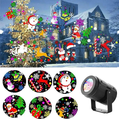 Christmas LED Projector Light – 16 Rotating Holiday Patterns for Outdoor & Indoor Displays ✨