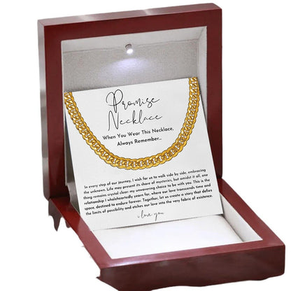 Chain Necklace in Gift Box with Special Promise Message - Perfect Gift