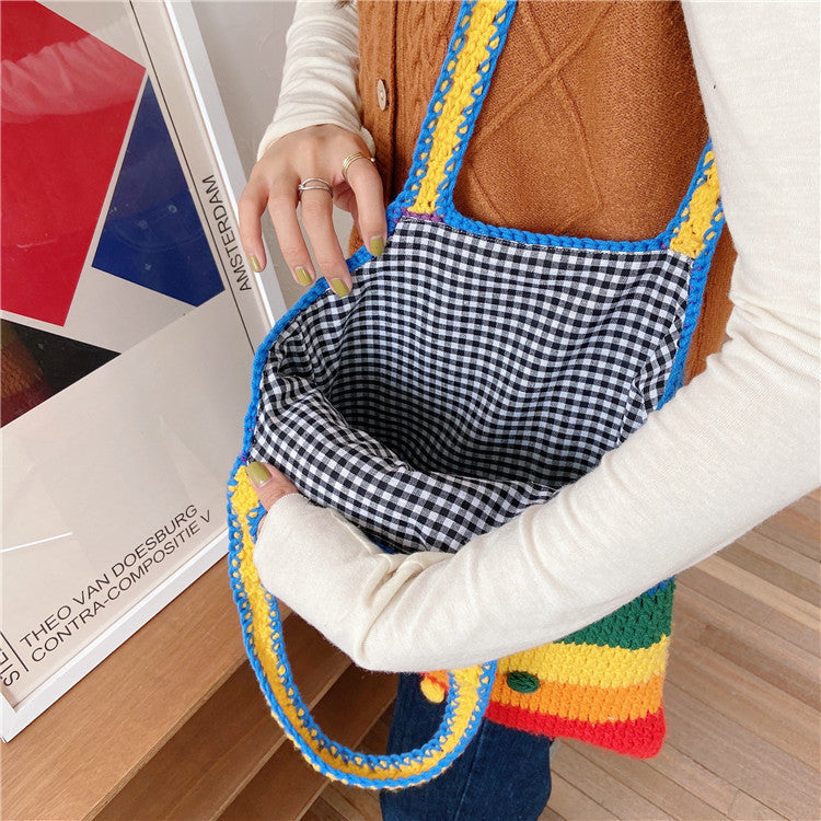 Rainbow Knitted Bag - Available in 2 Sizes