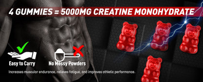 5000mg Creatine Monohydrate Gummies - 5g Amino Acid Gummies - Magnesium Gummies - Pre Workout Gummies + Lions Mane Coffee