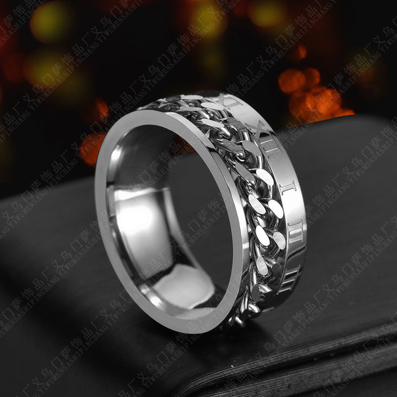 Stylish Rotatable Rings Men - High Quality Multifunctional Bottle Opener Ring Spinner Roman Numerals