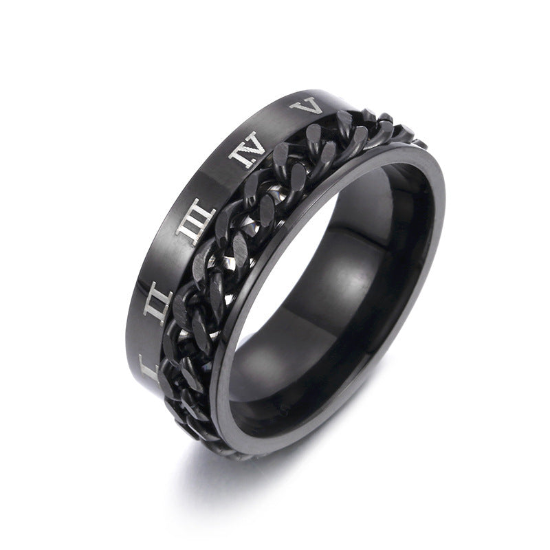 Stylish Rotatable Rings Men - High Quality Multifunctional Bottle Opener Ring Spinner Roman Numerals