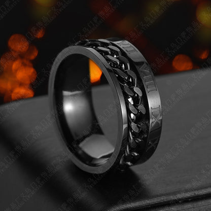 Stylish Rotatable Rings Men - High Quality Multifunctional Bottle Opener Ring Spinner Roman Numerals