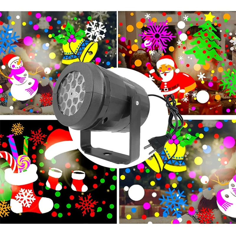 Christmas LED Projector Light – 16 Rotating Holiday Patterns for Outdoor & Indoor Displays ✨