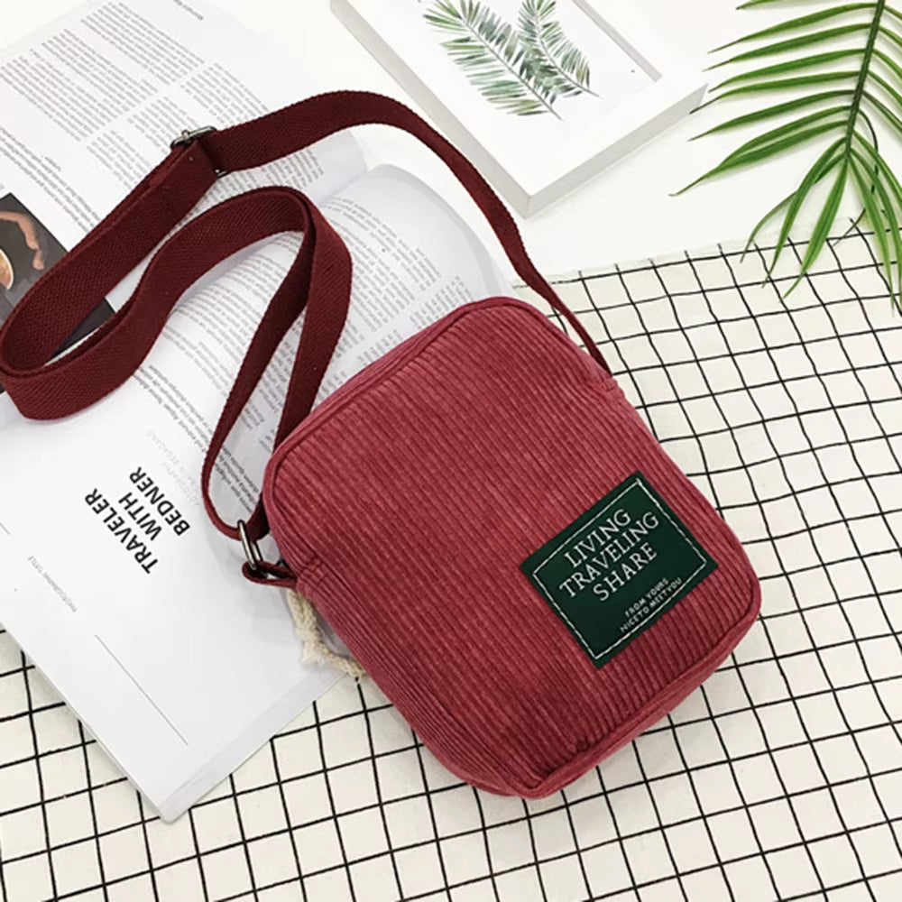 Crossbody Messenger Bag Shoulder Bags Ladies Casual Handbag for Women Handbags Bolsos Mochilas Corduroy Brown