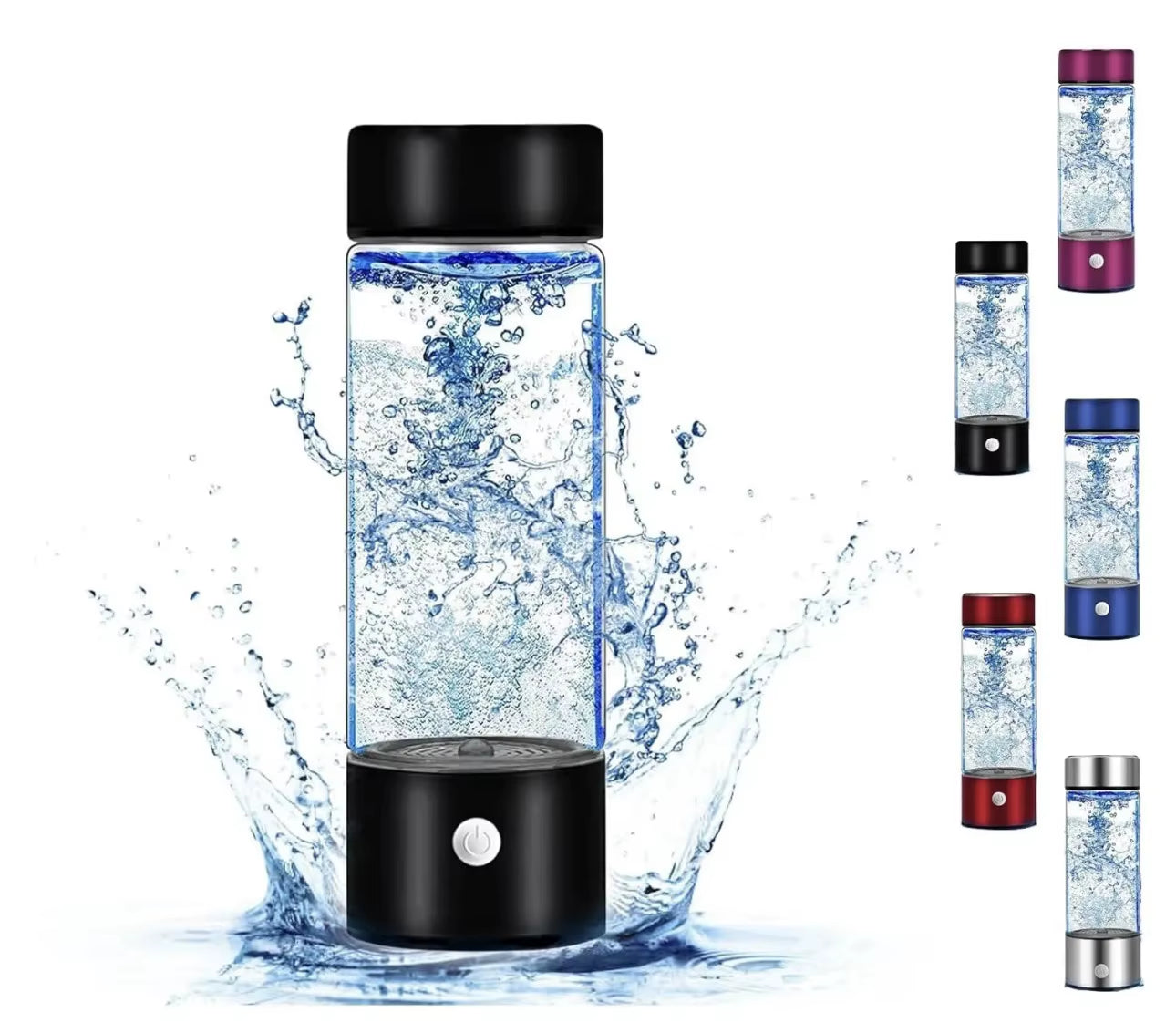 Hydrogen Water Bottle,1200Pbb Portable Hydrogen Water Ionizer Machine, Hydrogen Water Generator Glass Health Cup for Home Travel