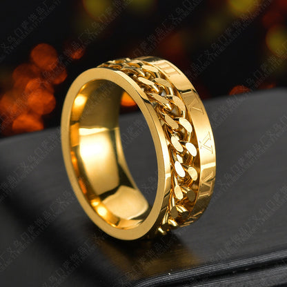 Stylish Rotatable Rings Men - High Quality Multifunctional Bottle Opener Ring Spinner Roman Numerals