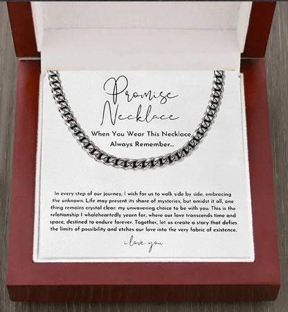 Chain Necklace in Gift Box with Special Promise Message - Perfect Gift