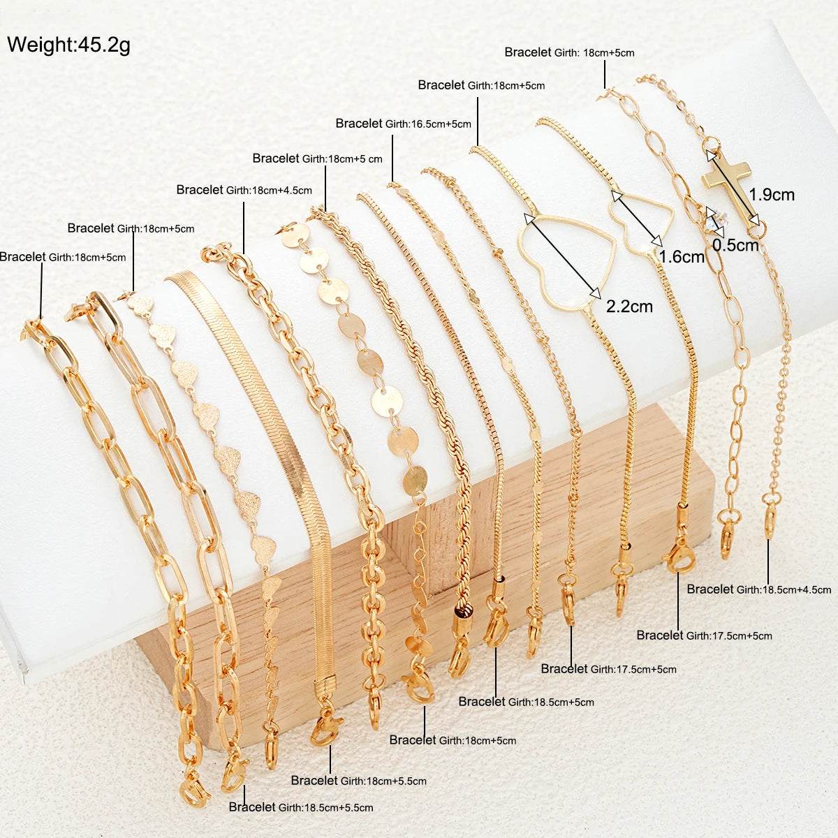 Gold  Bracelet Sets (3,4,6 & 14 Packs) Boho Retro Twist Chain Bracelet for Women New Trendy High Quality Jewellery Gifts