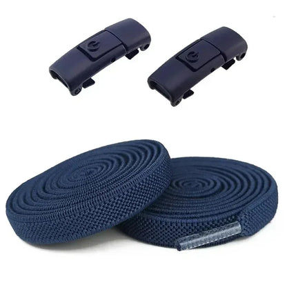 No Tie Elastic Shoelaces with Press Lock – 8mm Widened Flat Laces for Kids & Adults 👟🔒