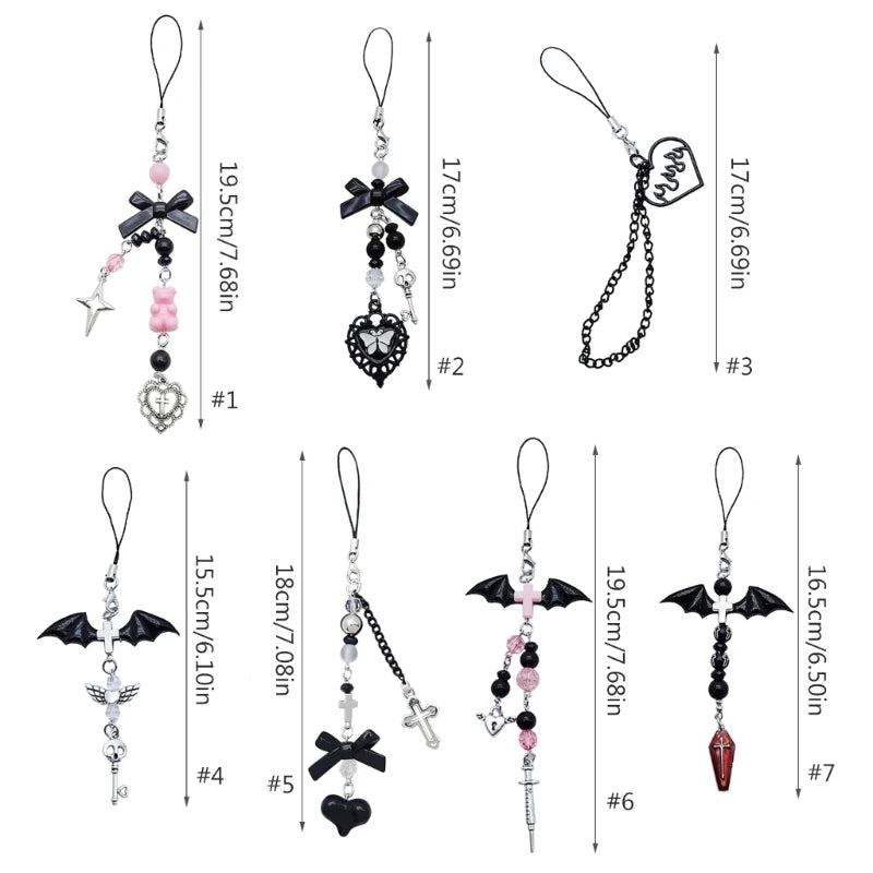 Goth Y2K Phone Charm Pendant Kawaii-Key Chain for Phone Accessory