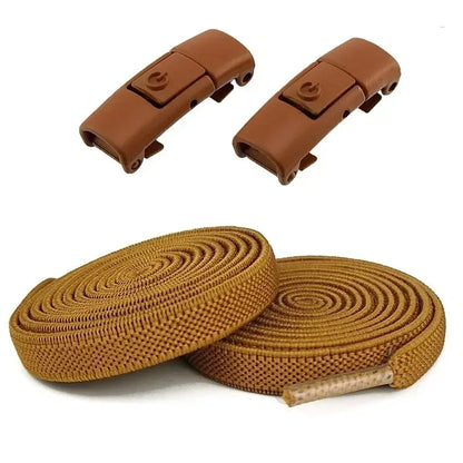 No Tie Elastic Shoelaces with Press Lock – 8mm Widened Flat Laces for Kids & Adults 👟🔒