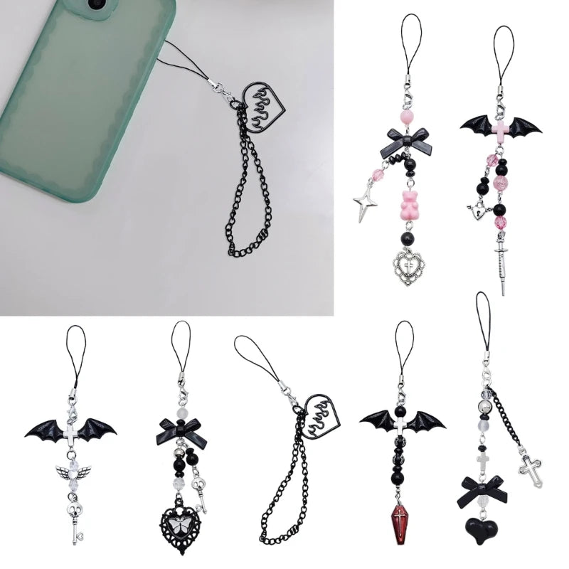 Goth Y2K Phone Charm Pendant Kawaii-Key Chain for Phone Accessory