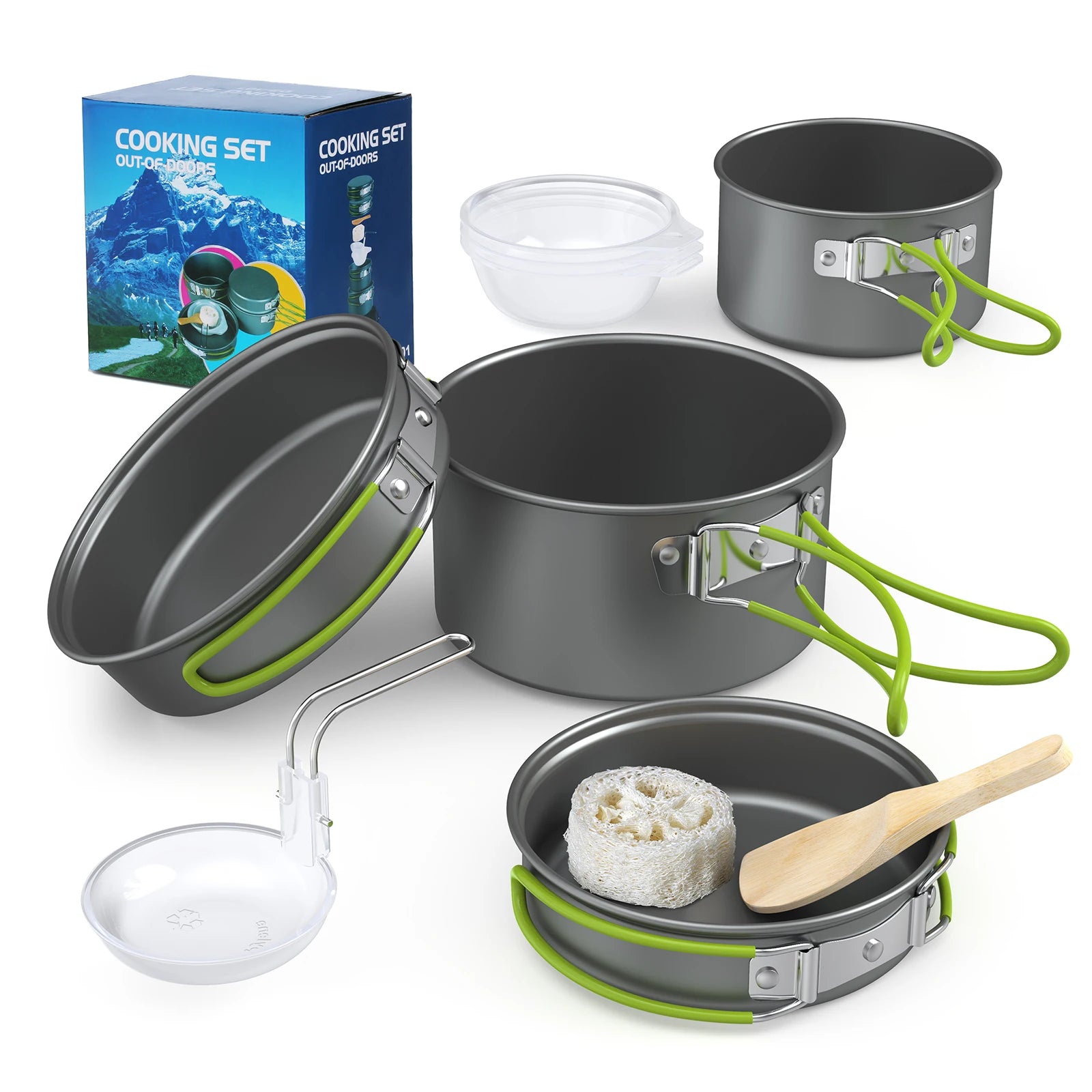 Ultimate Portable Camping Cookware Set - Lightweight Aluminum Cookset for Hiking, BBQ, and Picnics