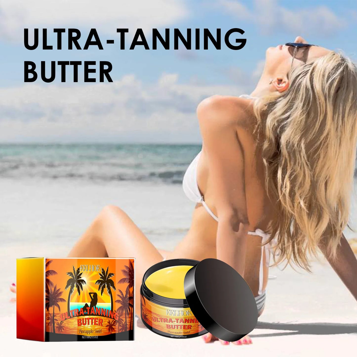 Coconut Oil Skin Tanning Gel Long Lasting Nourishing Absorbing Sunlight for Bronze Self Tan - 100g Gels