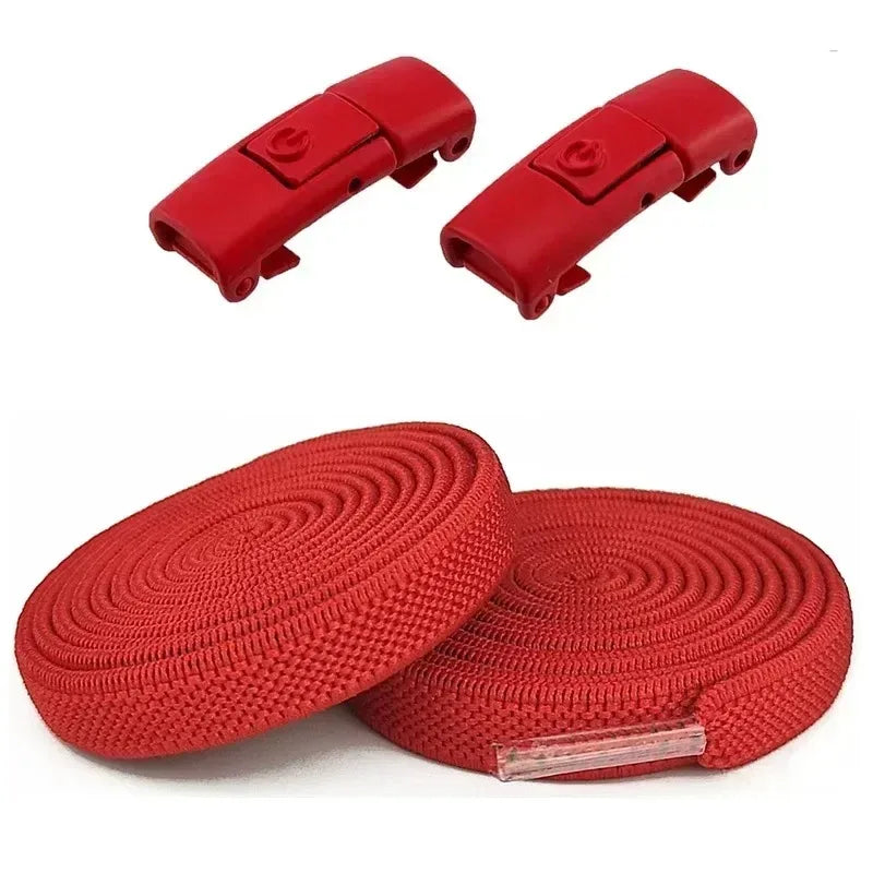 No Tie Elastic Shoelaces with Press Lock – 8mm Widened Flat Laces for Kids & Adults 👟🔒