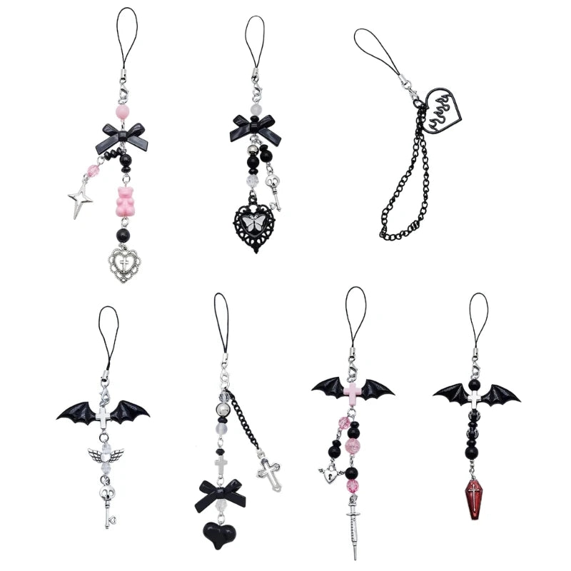 Goth Y2K Phone Charm Pendant Kawaii-Key Chain for Phone Accessory
