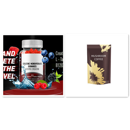 5000mg Creatine Monohydrate Gummies - 5g Amino Acid Gummies - Magnesium Gummies - Pre Workout Gummies + Lions Mane Coffee