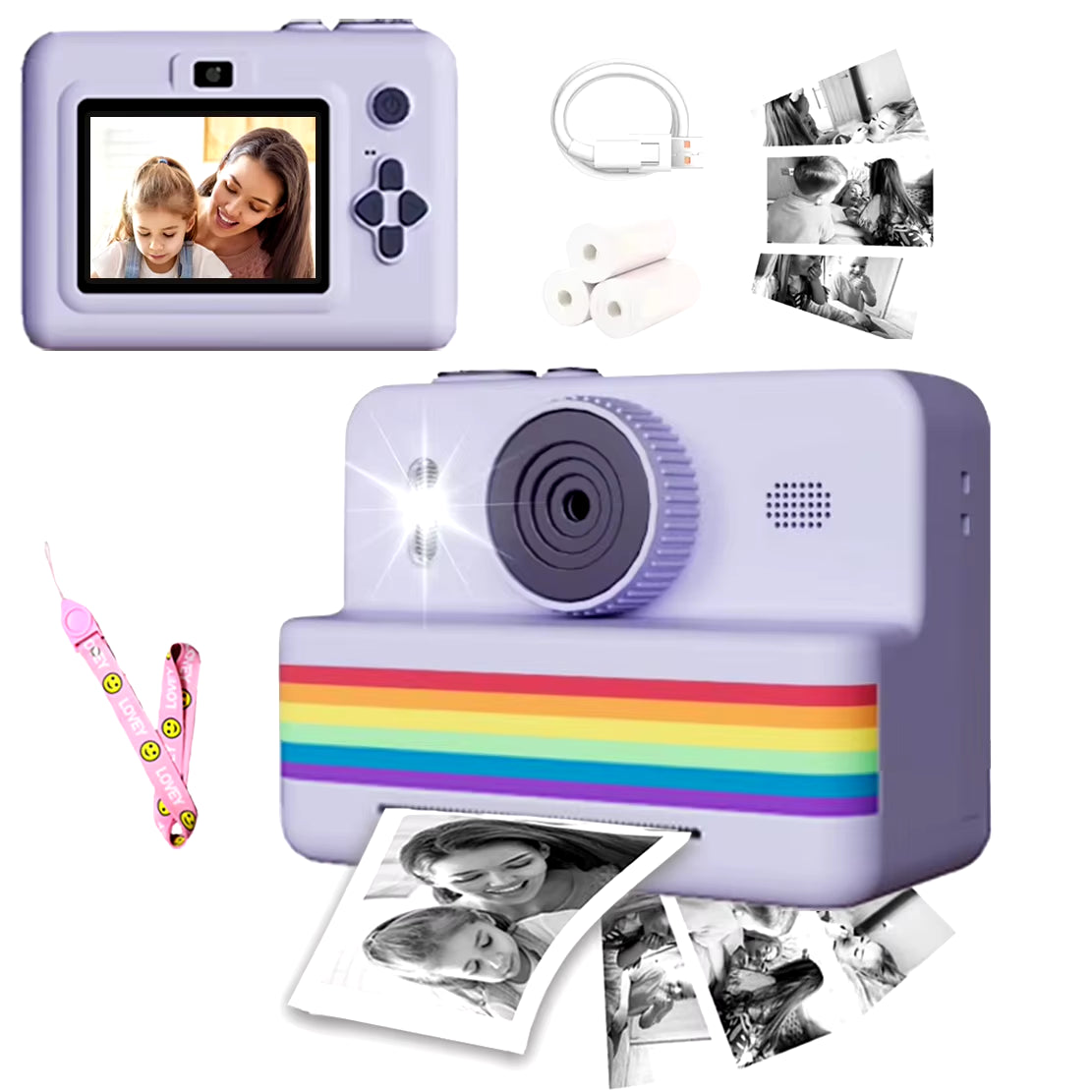 Digital Children Camera for Photography Mini Printer Portable Thermal Instant Print Photo Kids Camera 2.8Inch HD Video Toy Gifts