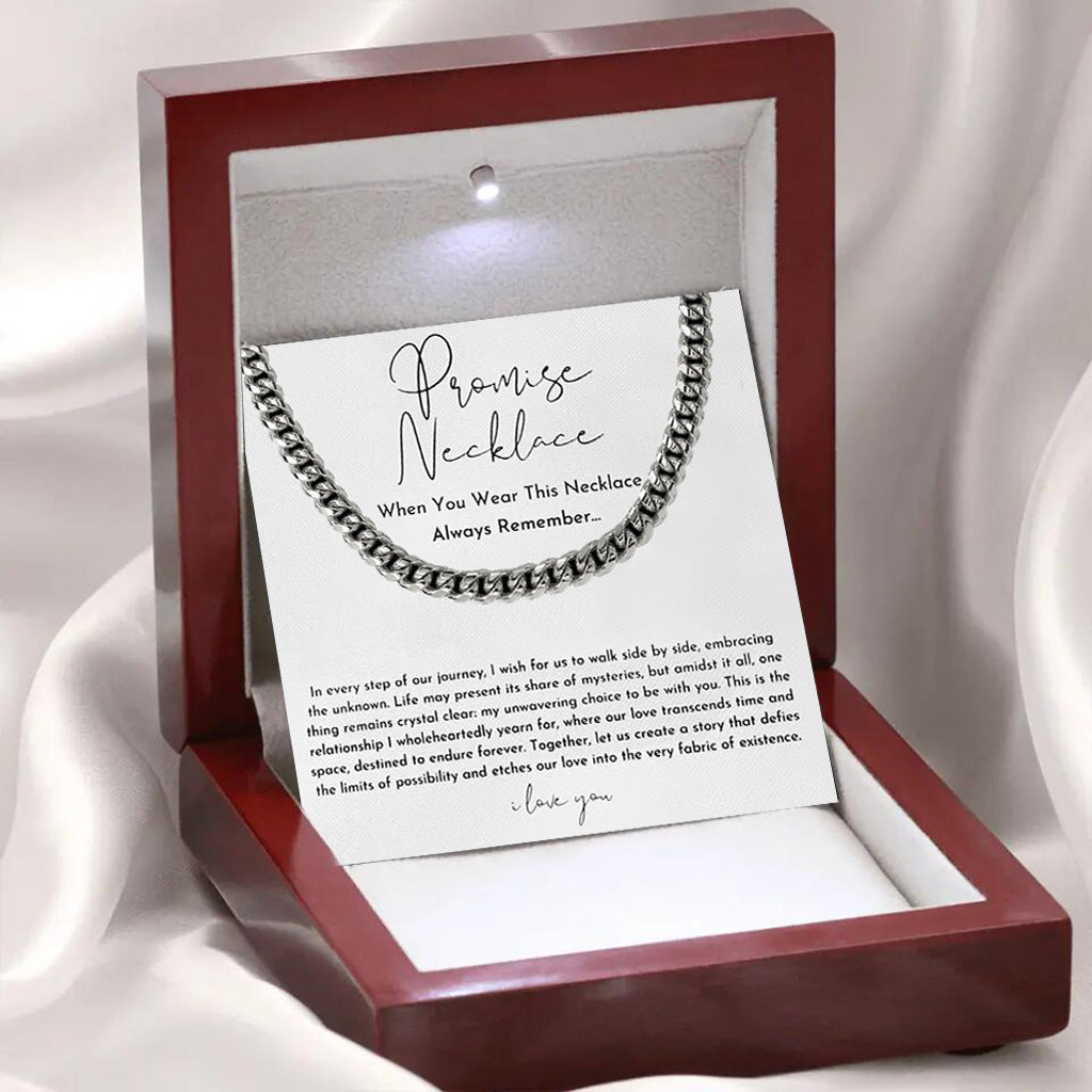 Chain Necklace in Gift Box with Special Promise Message - Perfect Gift