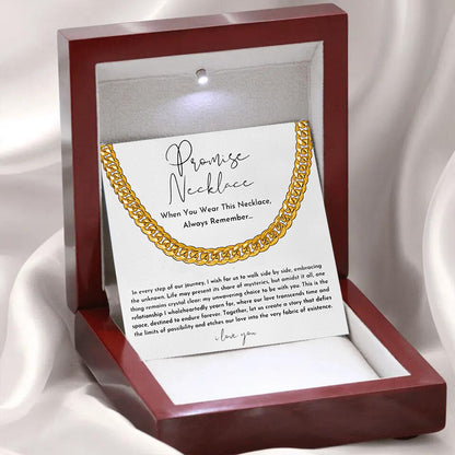 Chain Necklace in Gift Box with Special Promise Message - Perfect Gift