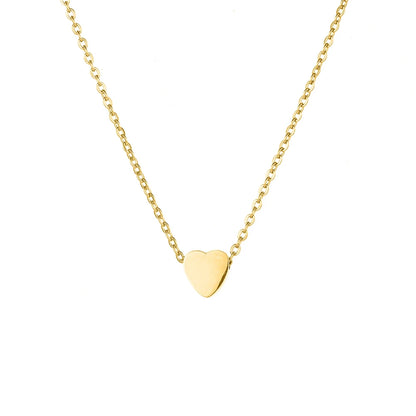 Women's Minimalist Heart Necklace – Gold, Silver or Rose Gold – Stainless Steel Choker Chain Pendant