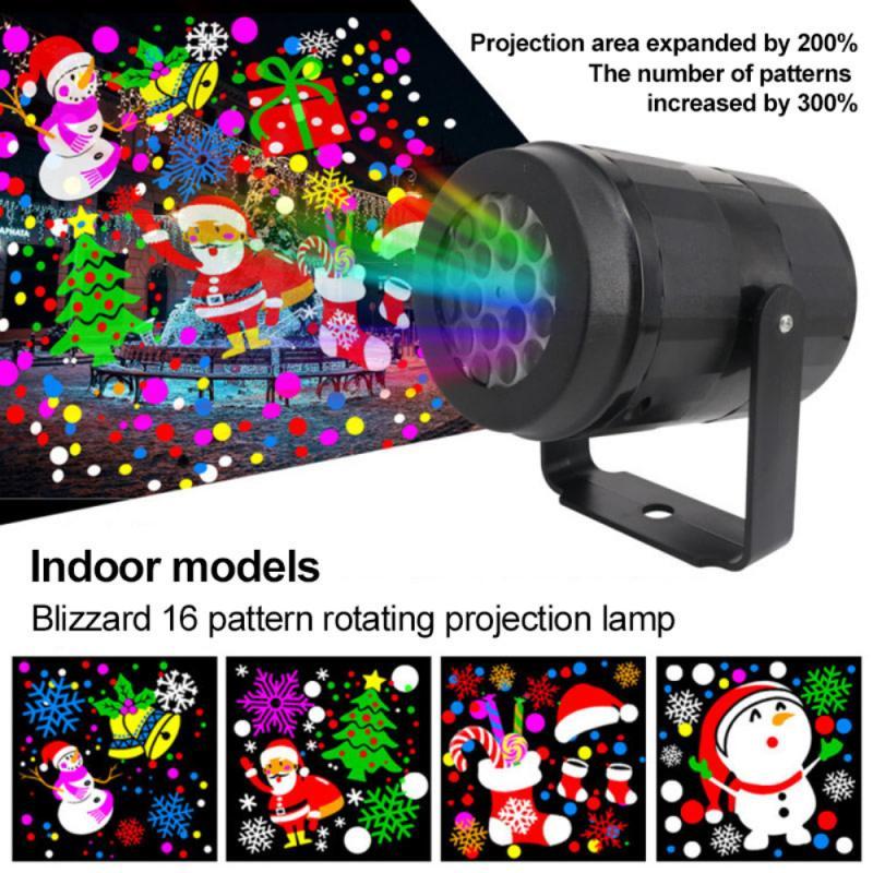 Christmas LED Projector Light – 16 Rotating Holiday Patterns for Outdoor & Indoor Displays ✨