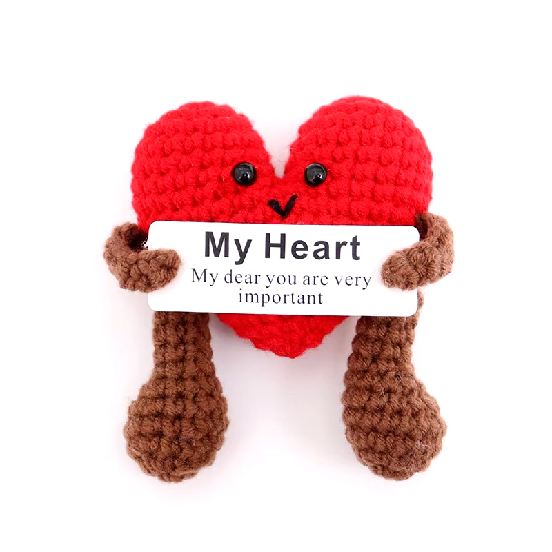 Pocket Hug New Positive Energy Potato Hug Pocket Mini Handmade Plush Wool Knitting Doll with Card