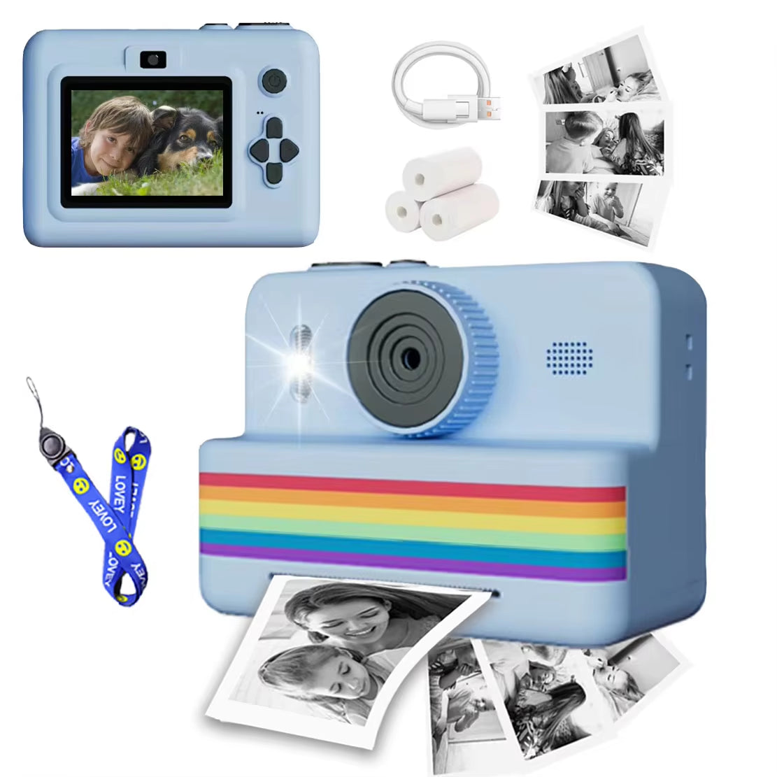 Digital Children Camera for Photography Mini Printer Portable Thermal Instant Print Photo Kids Camera 2.8Inch HD Video Toy Gifts