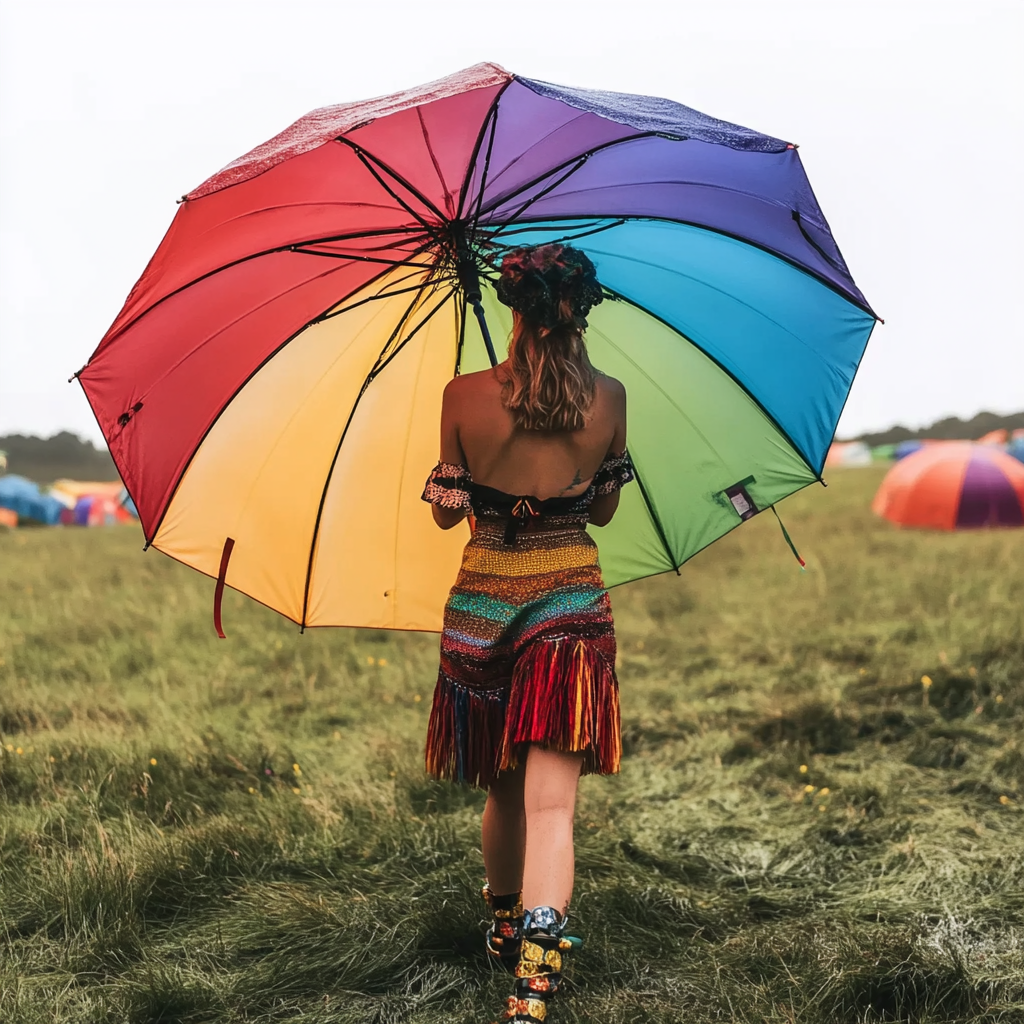 Rainbow Festival Umbrella - Rain or Sun